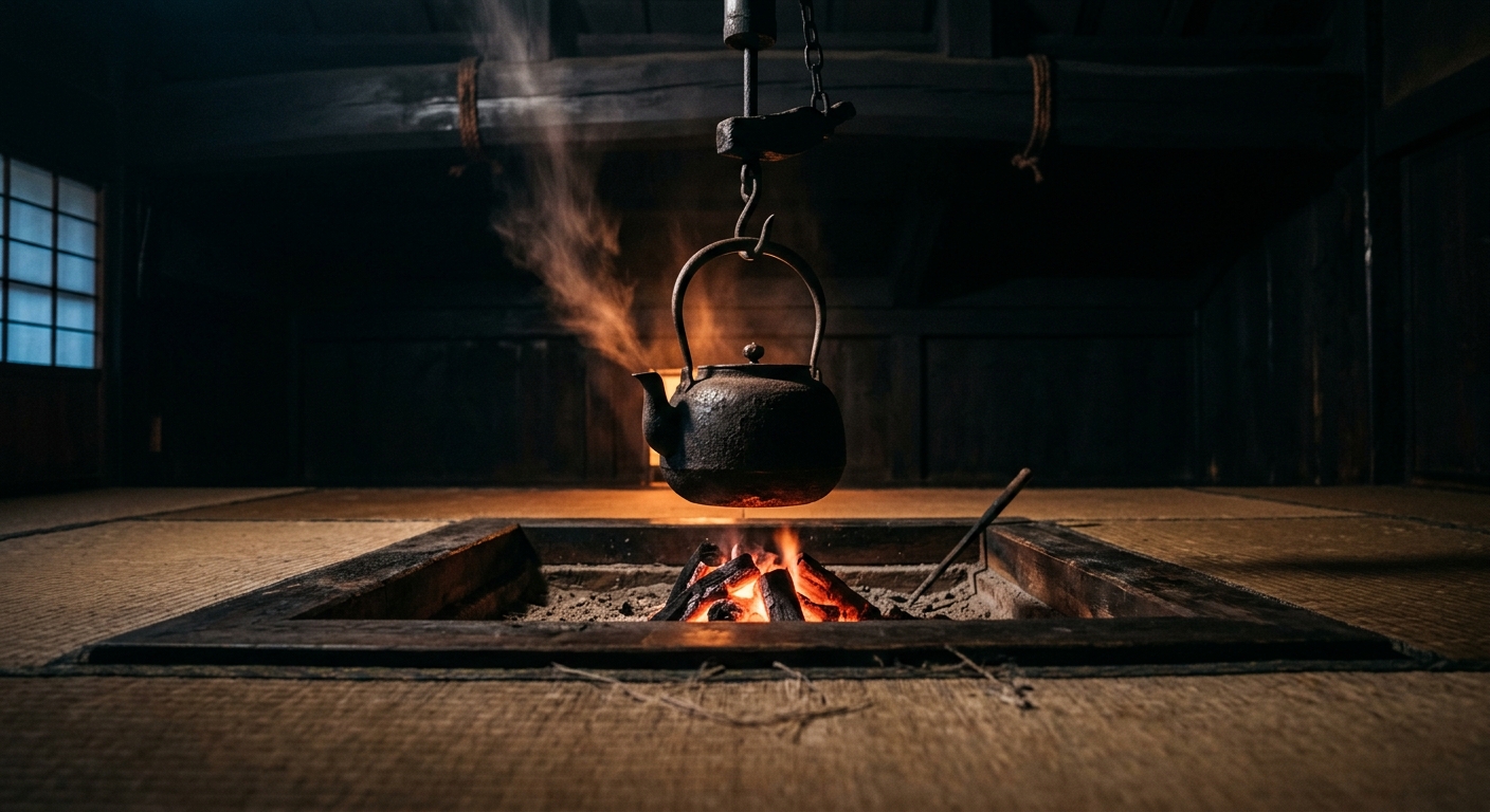 囲炉裏と古民家の空間